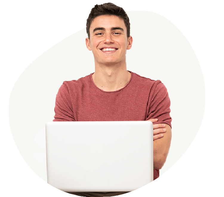 Homme avec PC portable